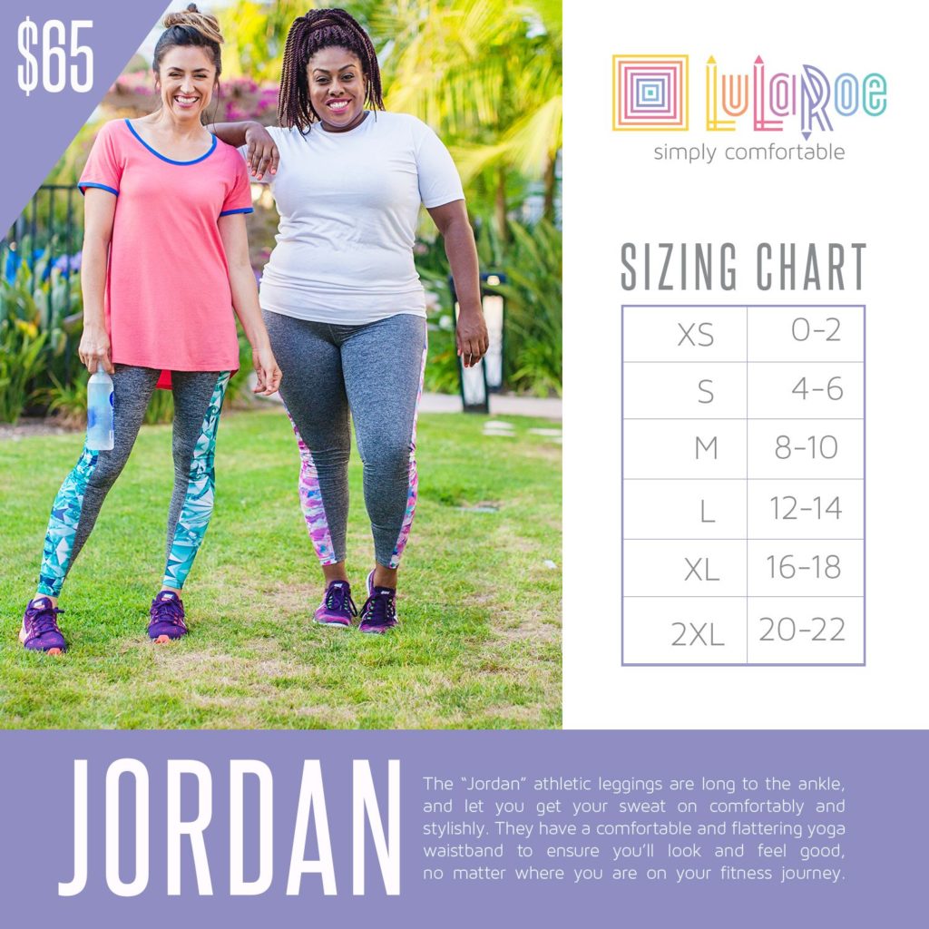 Lularoe Jordan Size Chart
