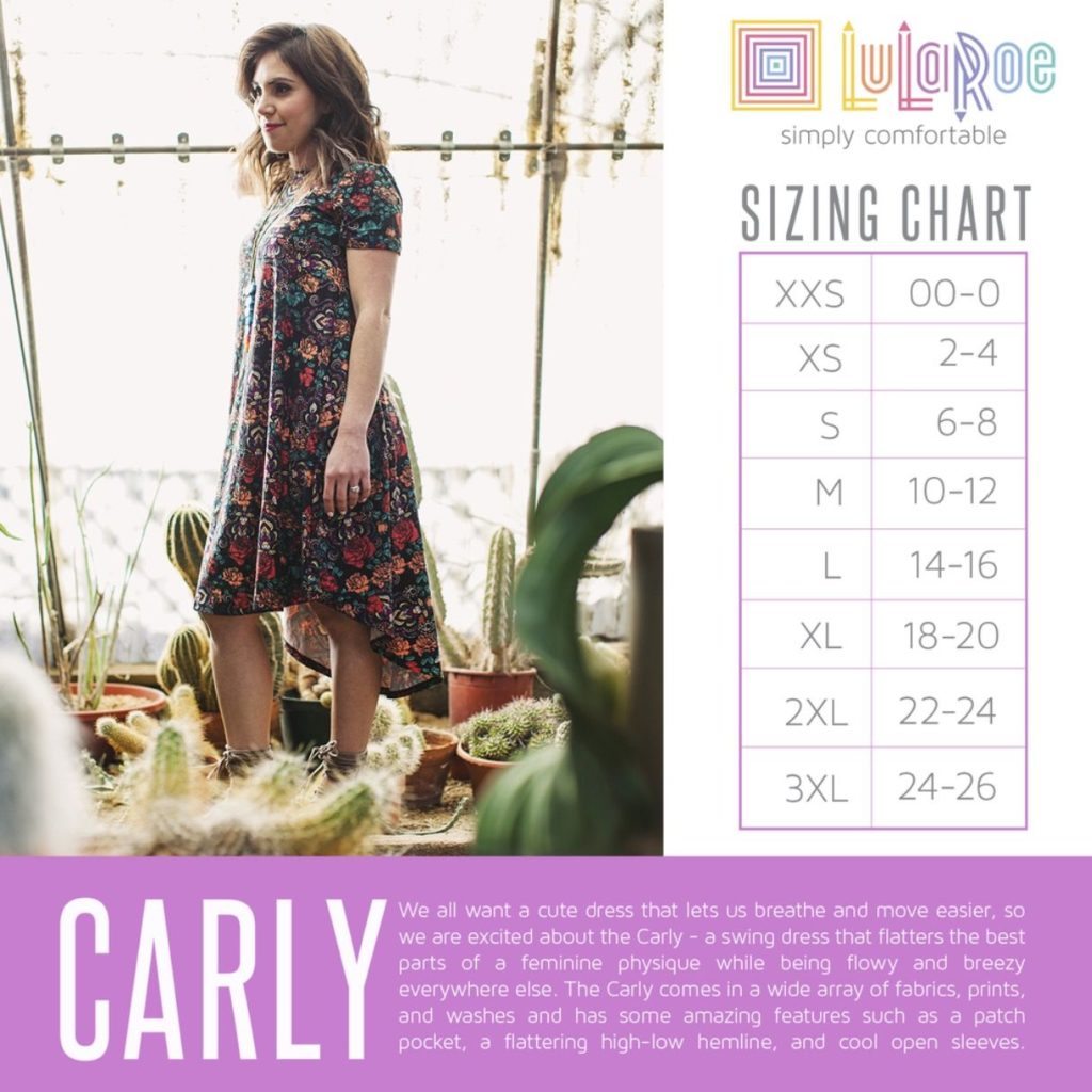 Lularoe Carly Dress Size Chart