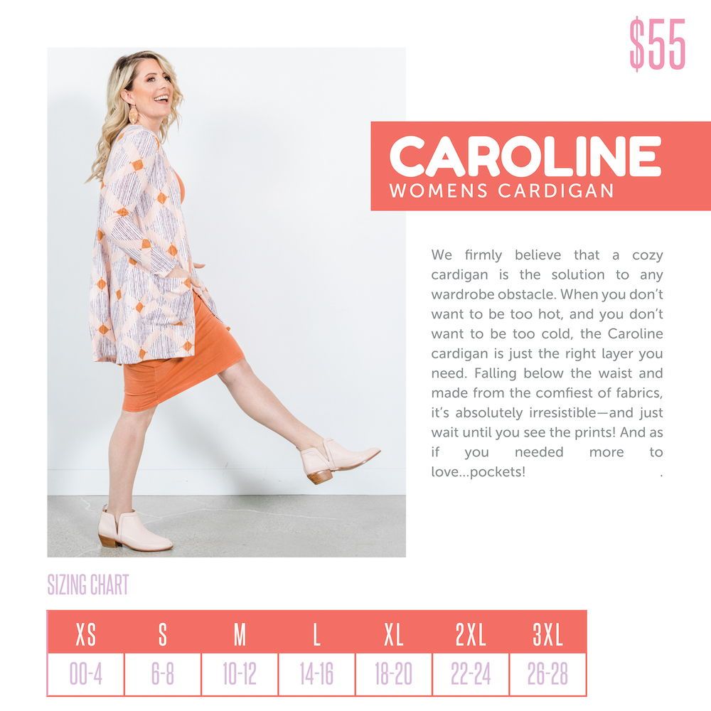 Lularoe Caroline Size Chart