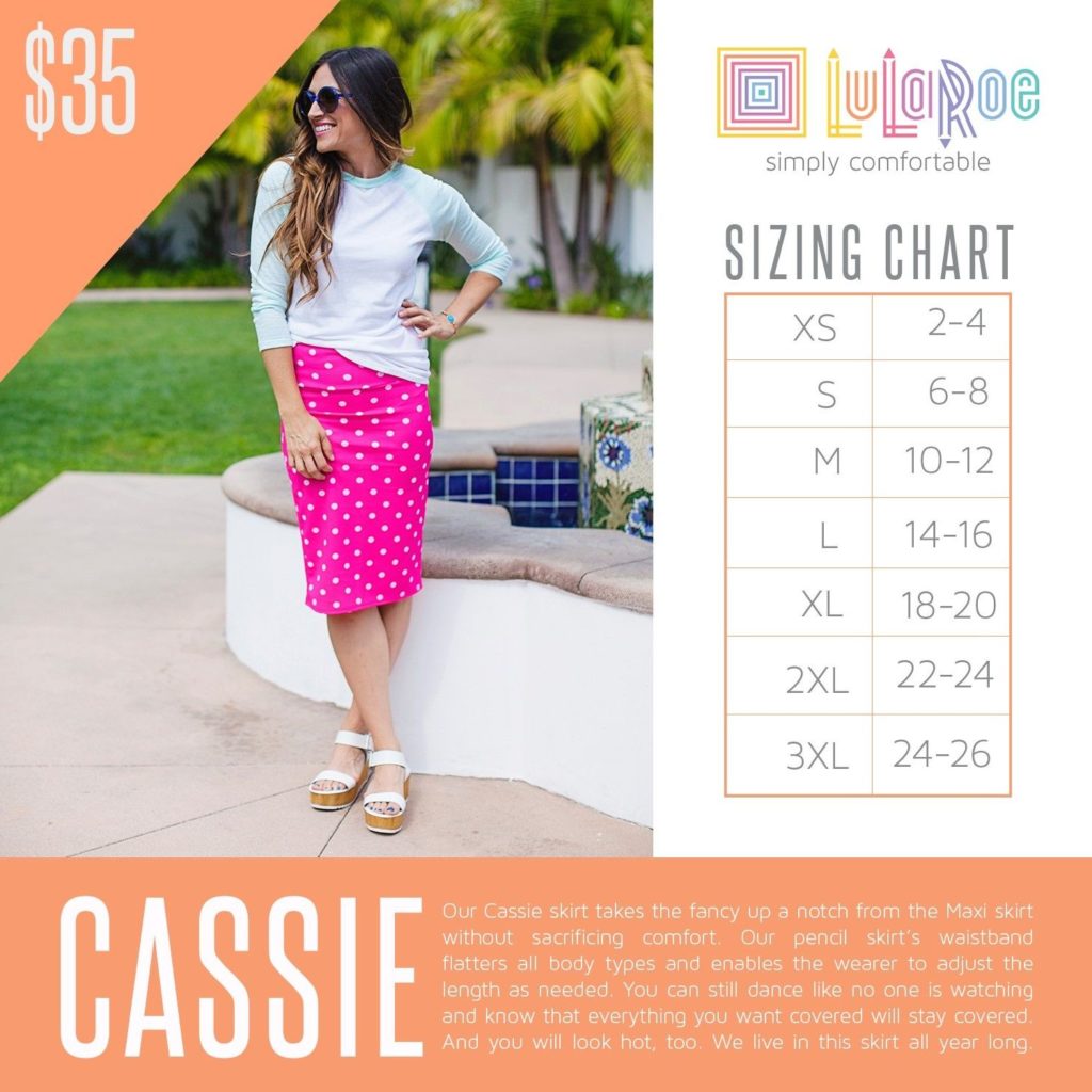 Lularoe Cassie Skirt Size Chart