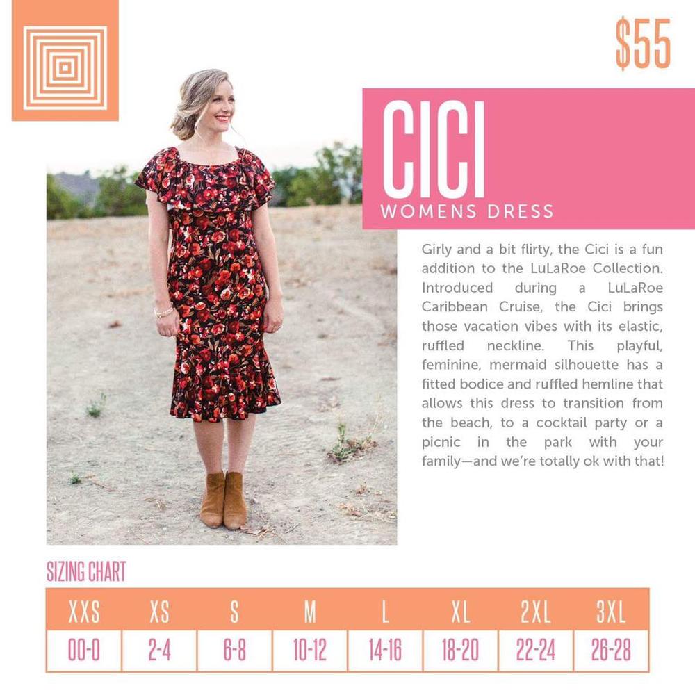 Lularoe Cici Dress Size Chart