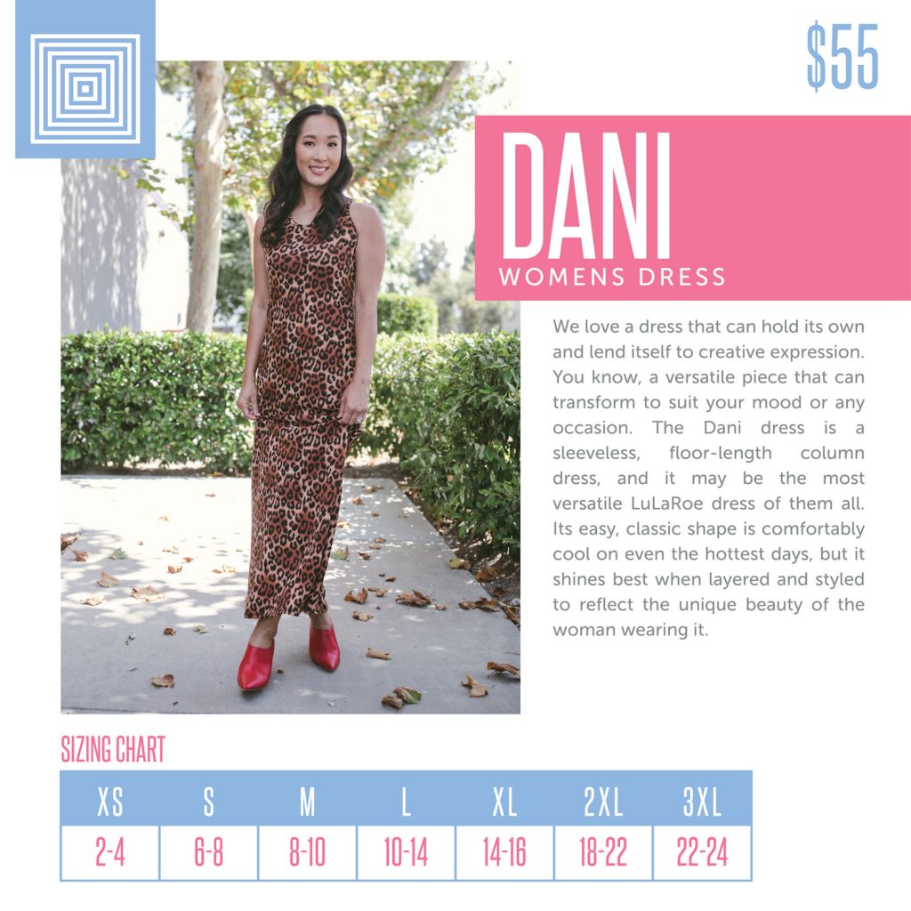 Lularoe Dani Size Chart