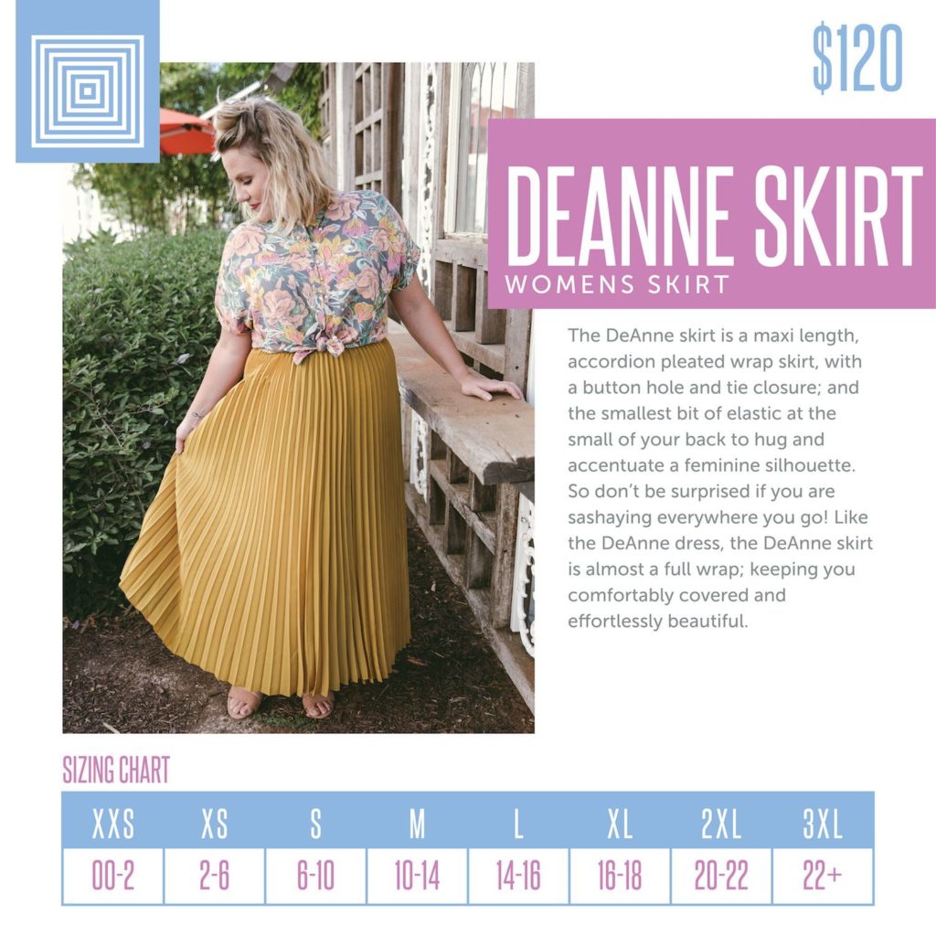 Lularoe Deanne Size Chart