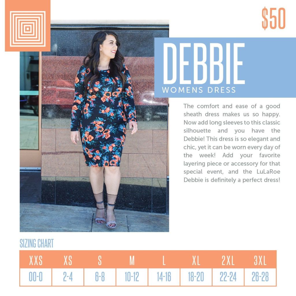 Lularoe Debbie Size Chart