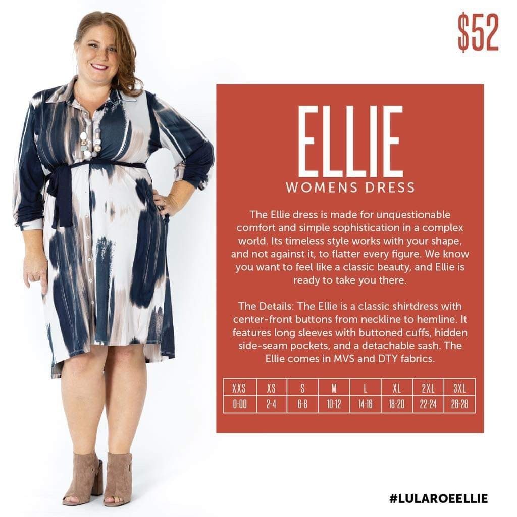 Lularoe Ellie Size Chart