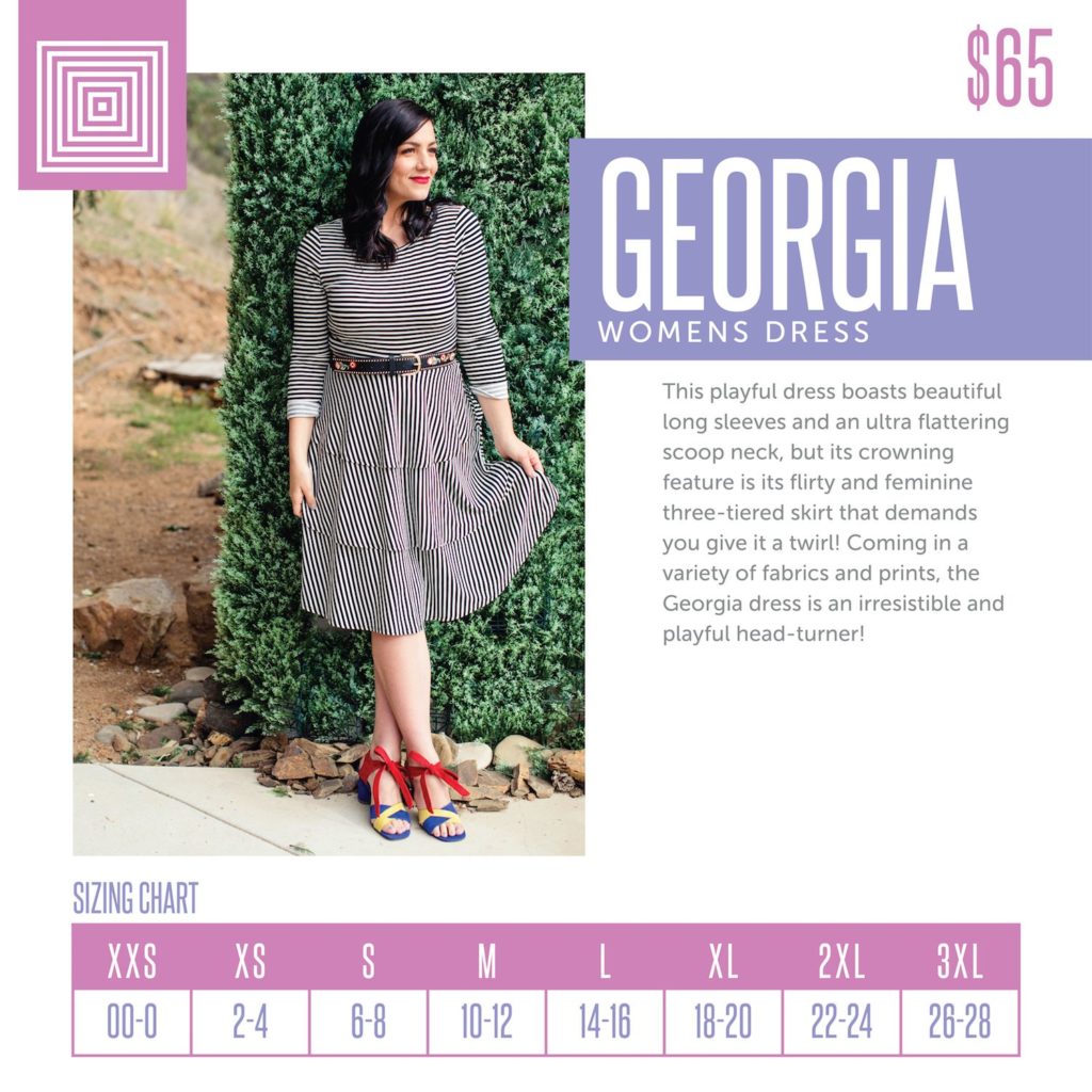Lularoe Georgia Dress Size Chart