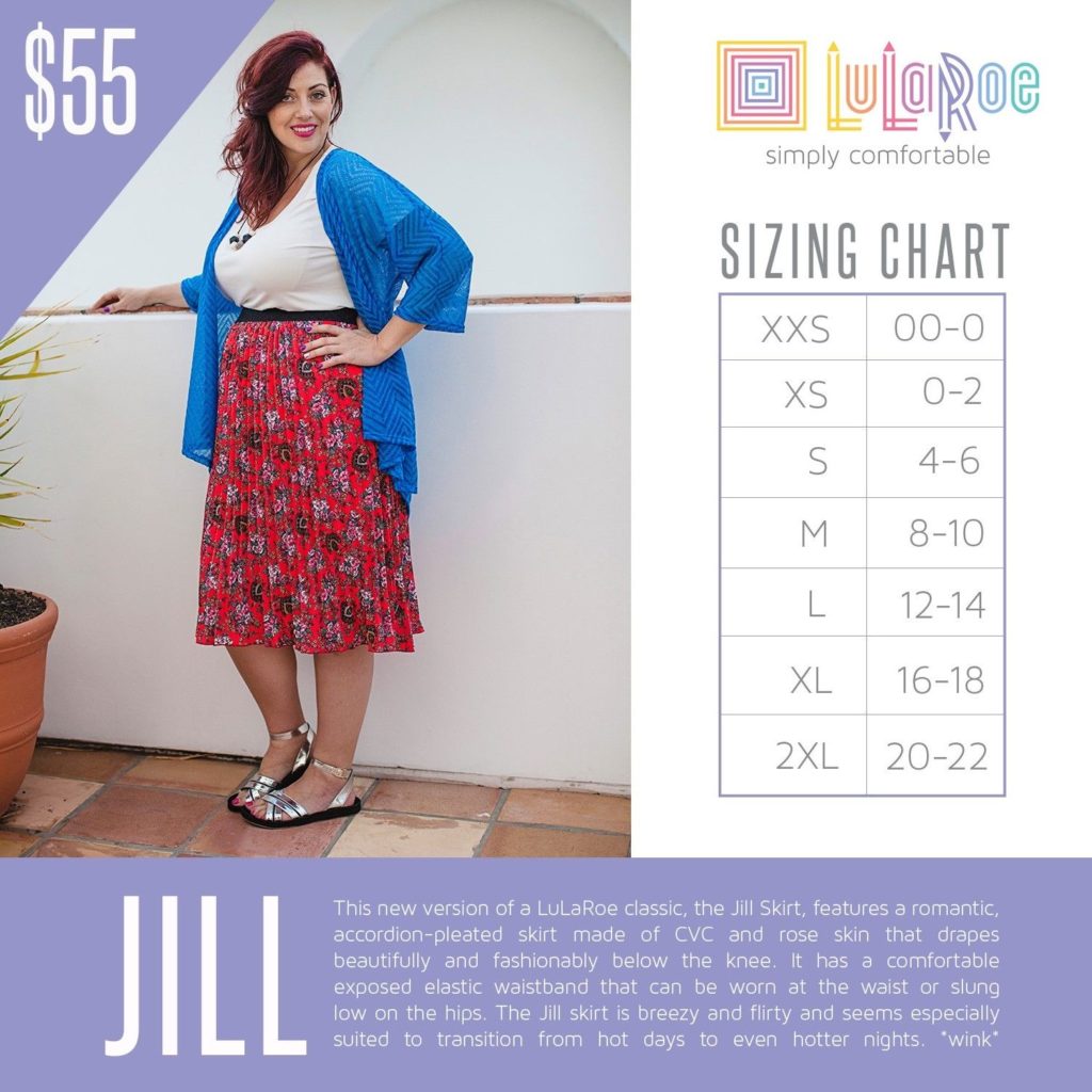 Lularoe Jill Size Chart