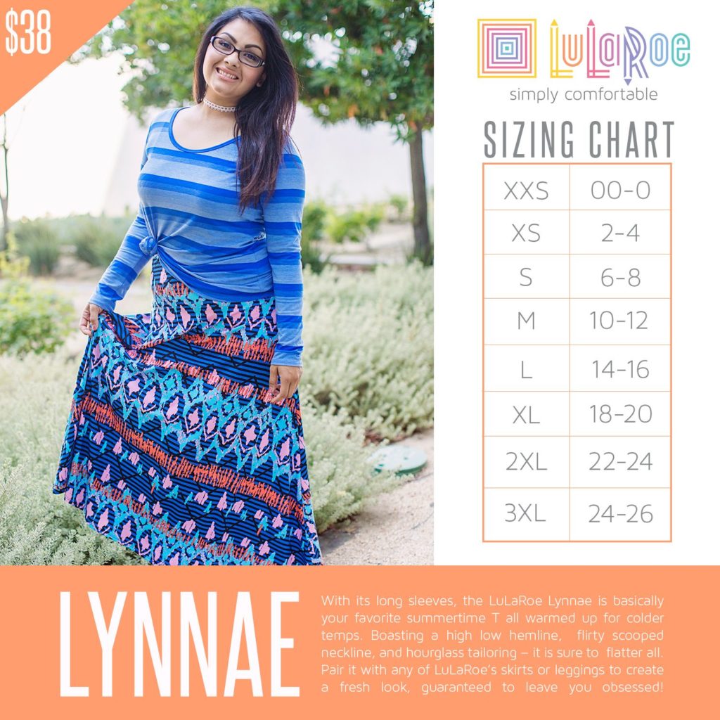 Lularoe Lynnae Size Chart