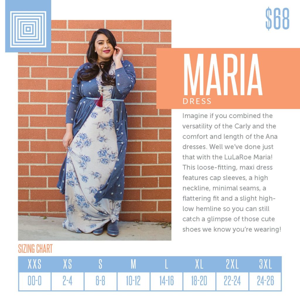 Lularoe Maria Dress Size Chart