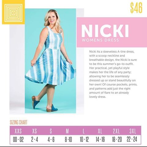 Lularoe Nicki Dress Size Chart