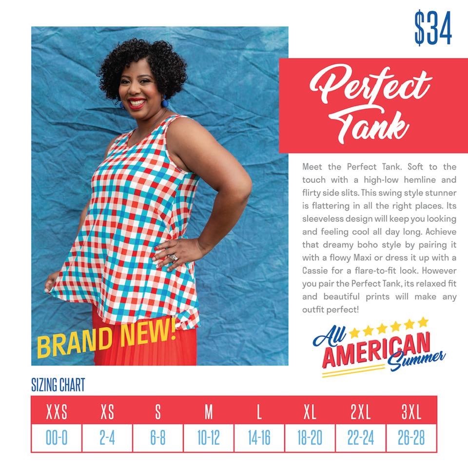Lularoe Perfect Tank Size Chart