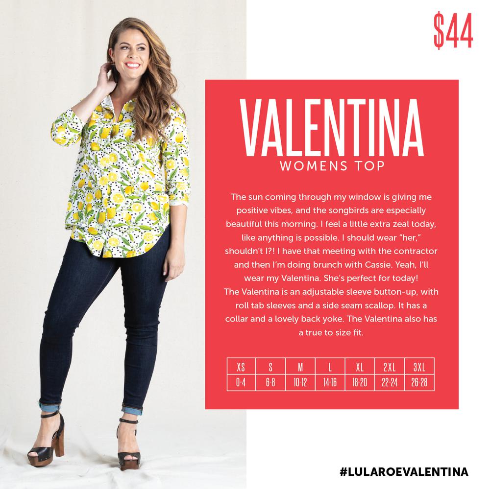 Lularoe Valentina Size Chart