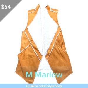 Lularoe Marlow Faux Shearling Vest Mustard Yellow